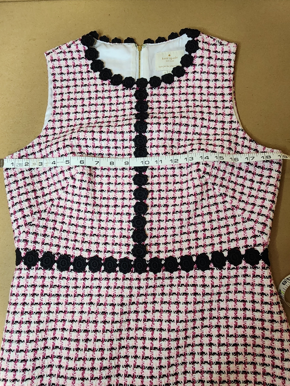 Kate Spade New York Women’s Size 12 Multi Tweed Pink Marbled A Line Dress - Picture 8 of 9